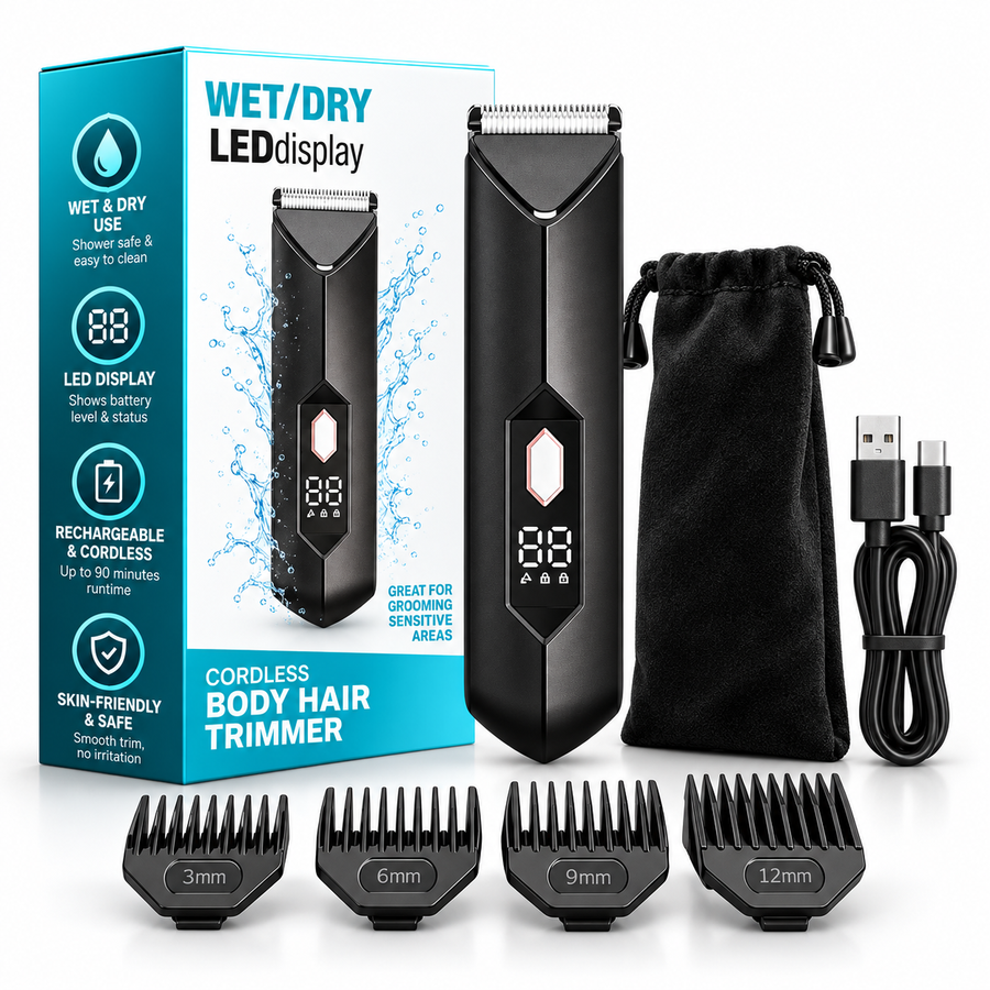 Wet/Dry LED Body Hair Trimmer – kabellos